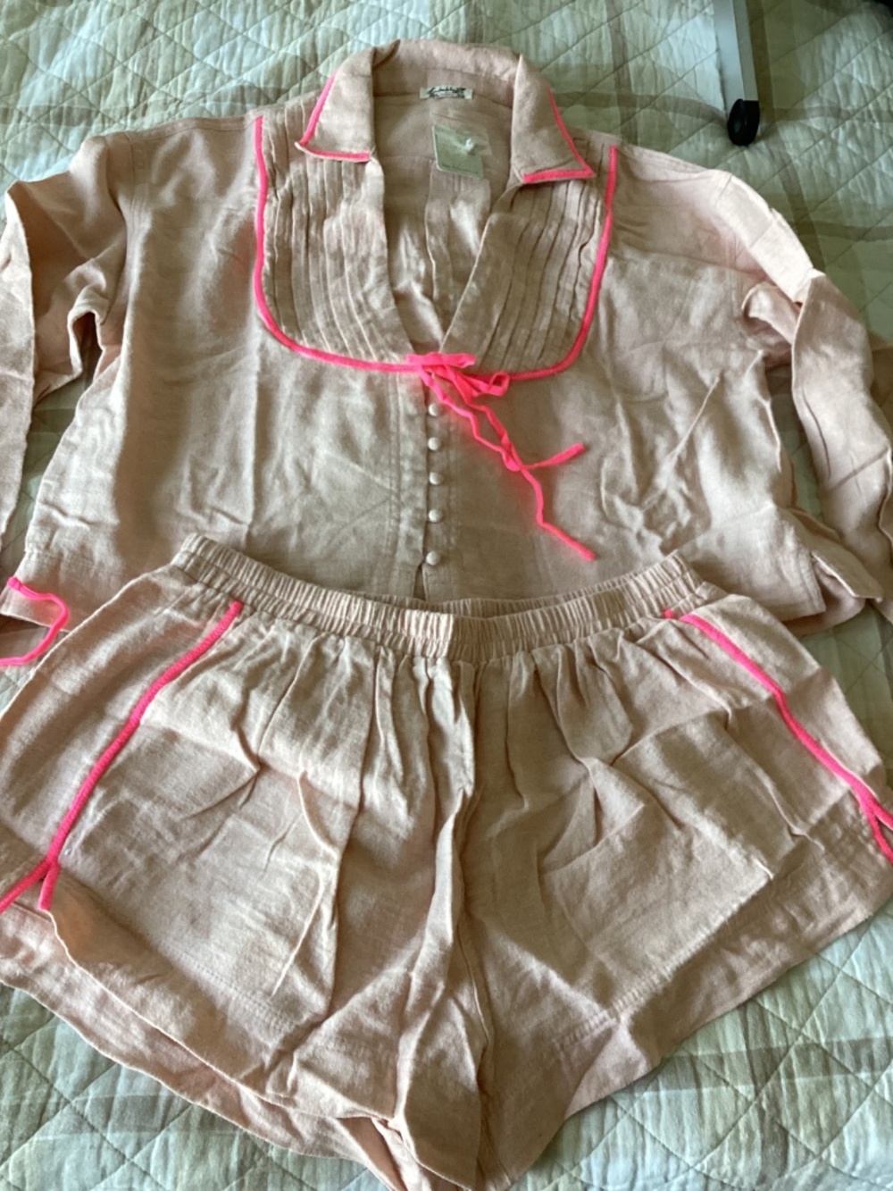 Free People Close to Home Cotton Flannel Short Pajamas, size M - Picture 10 of 16